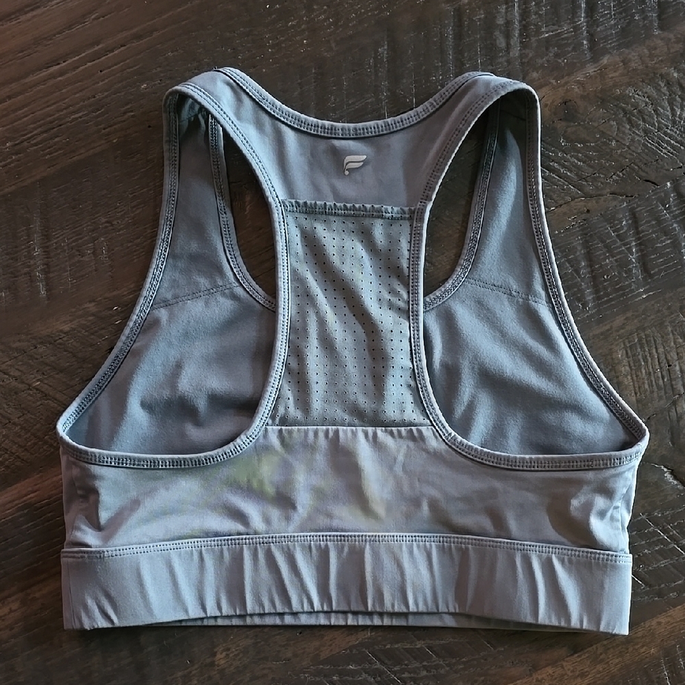 Fabletics Slate Blue Racerback Sports Bra - Picture 3 of 4
